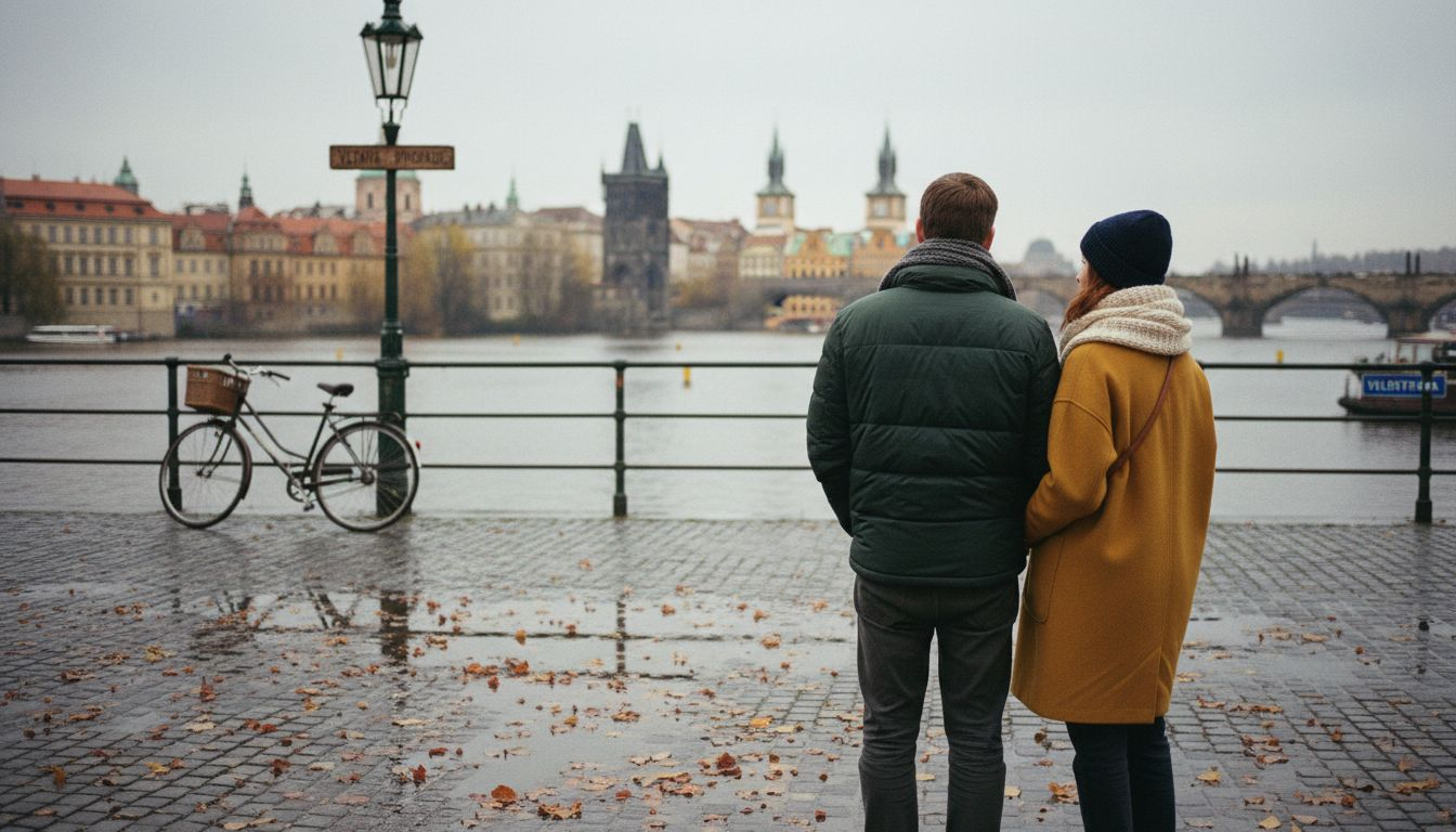 Rejsende nyder stemningen langs floden i Prag, når byen er knap så turistet og har sin egen rolige charme uden for højsæsonen.