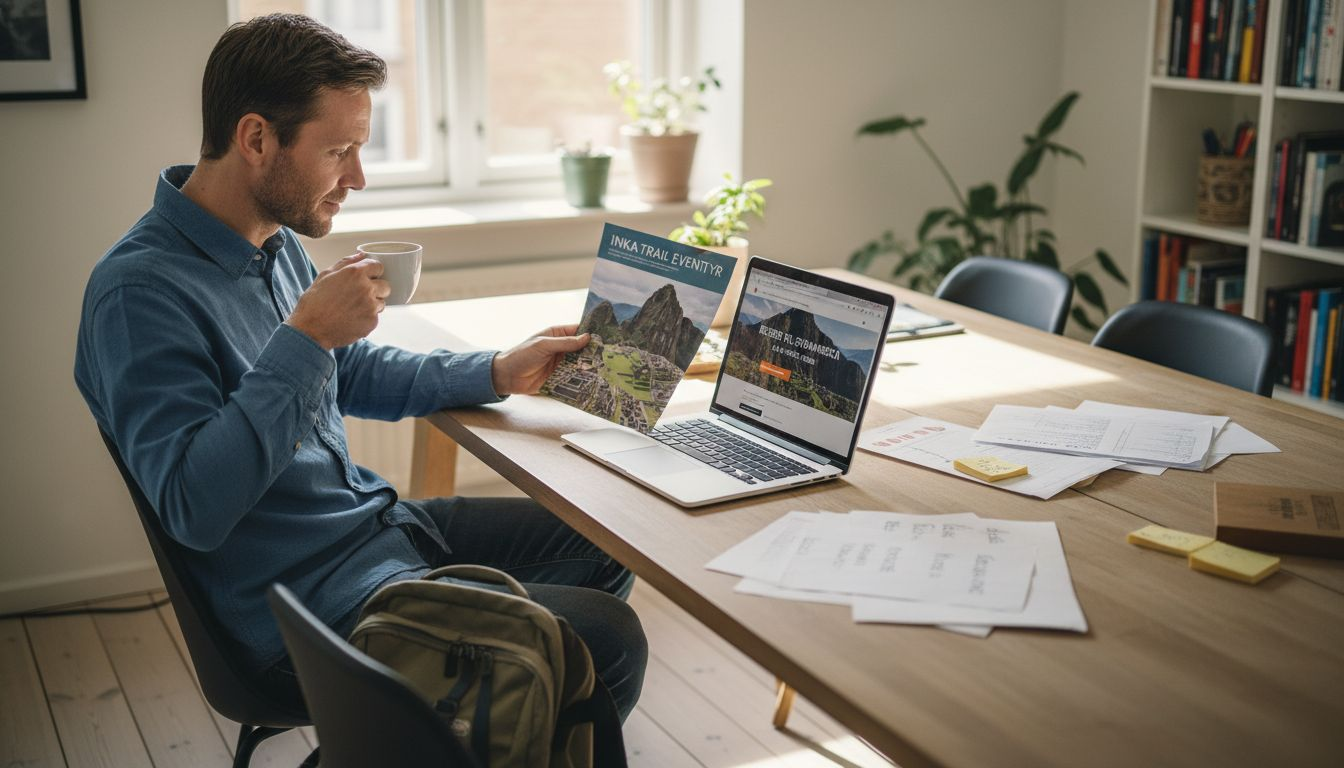 En dansk mand er i gang med at planlægge sin næste rejse.