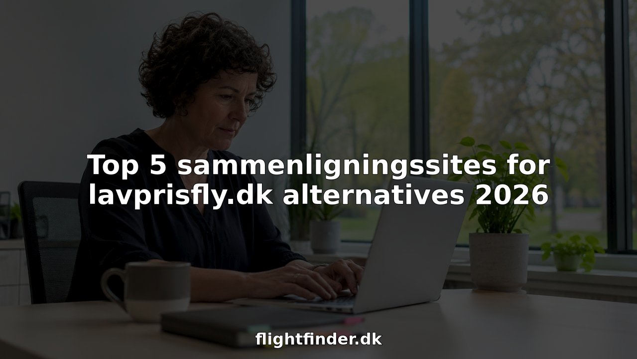En kvinde sidder derhjemme og tjekker flypriser på nettet for at finde det bedste tilbud.