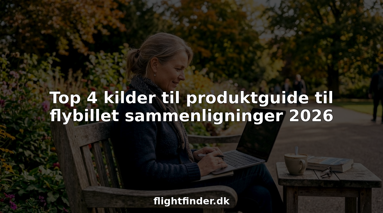 En kvinde sidder på en café og sammenligner flybilletter på sin laptop.